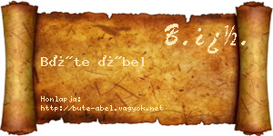 Büte Ábel névjegykártya
